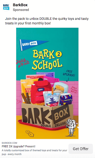 Графічна реклама Bark Box Bark 2 Шкільні іграшки та ласощі